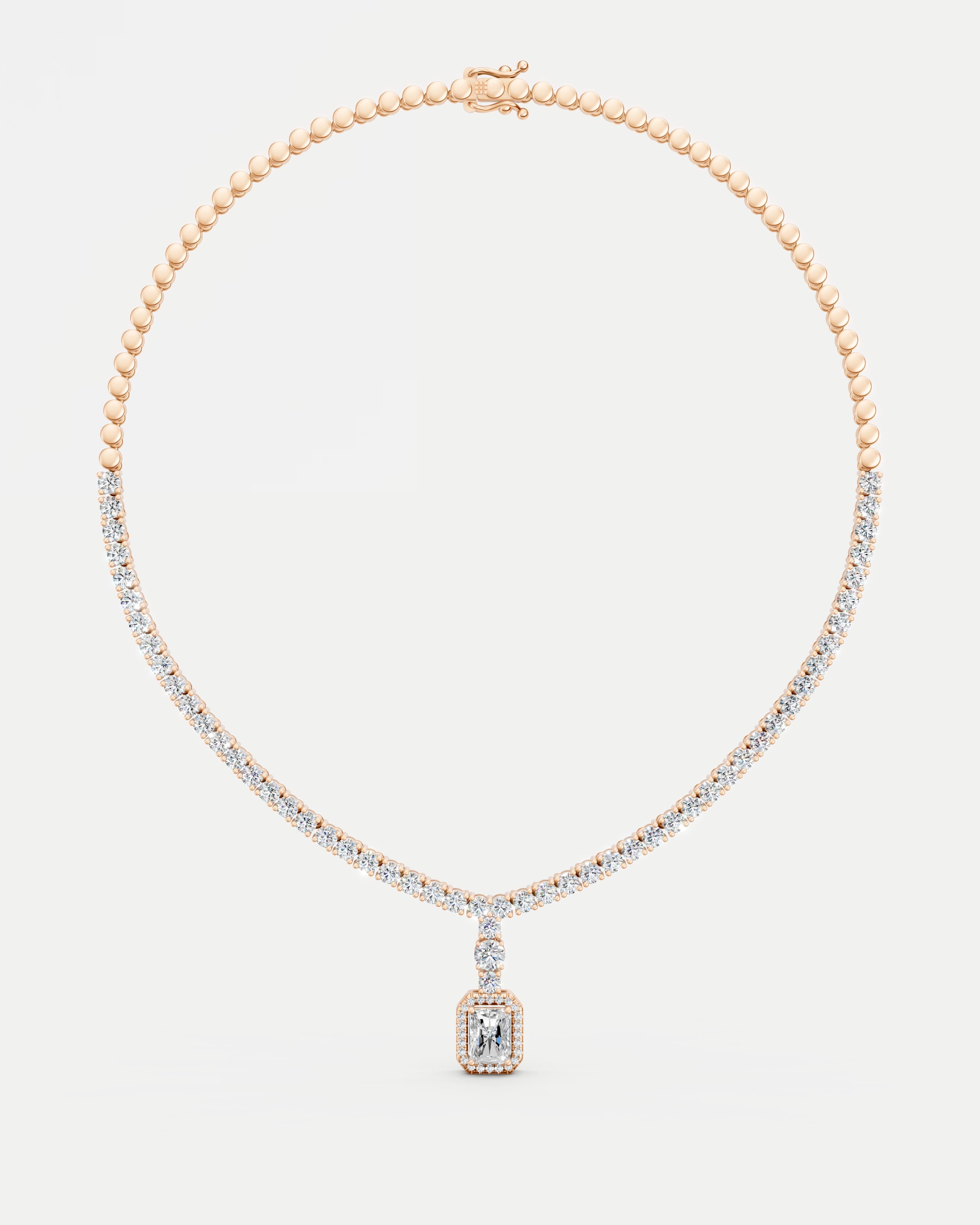 Court Solitaire Lab Grown Diamond Necklace Set